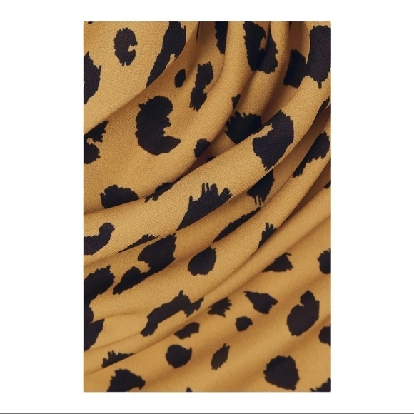 NICHOLAS Ruched Leopard Print Silk Crepe Long Sleeve Mini Dress Size US 4 - Picture 5 of 13